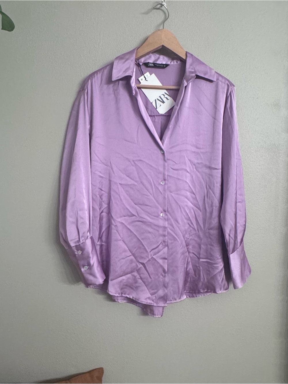 ZARA Satin Button-Up Shirt